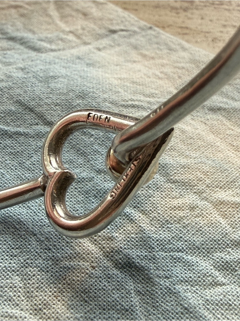 Eden Hand Arts Heart Bangle Bracelet with Gold Accent - Picture 3 of 7